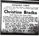 Obituary for Christina BRECKA (REMENAR) 1940