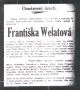 Obituary for Frances WELAT (nee FIRPACH) 23 Jul 1917 Dennie Hlasatel paper.