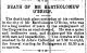 Obit - Ireland - O'BRIEN, Bartholomew Limerick Chronicle 27 Mar 1919