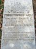 Headstone for Christopher WOLF Headstone for Christopher WOLF